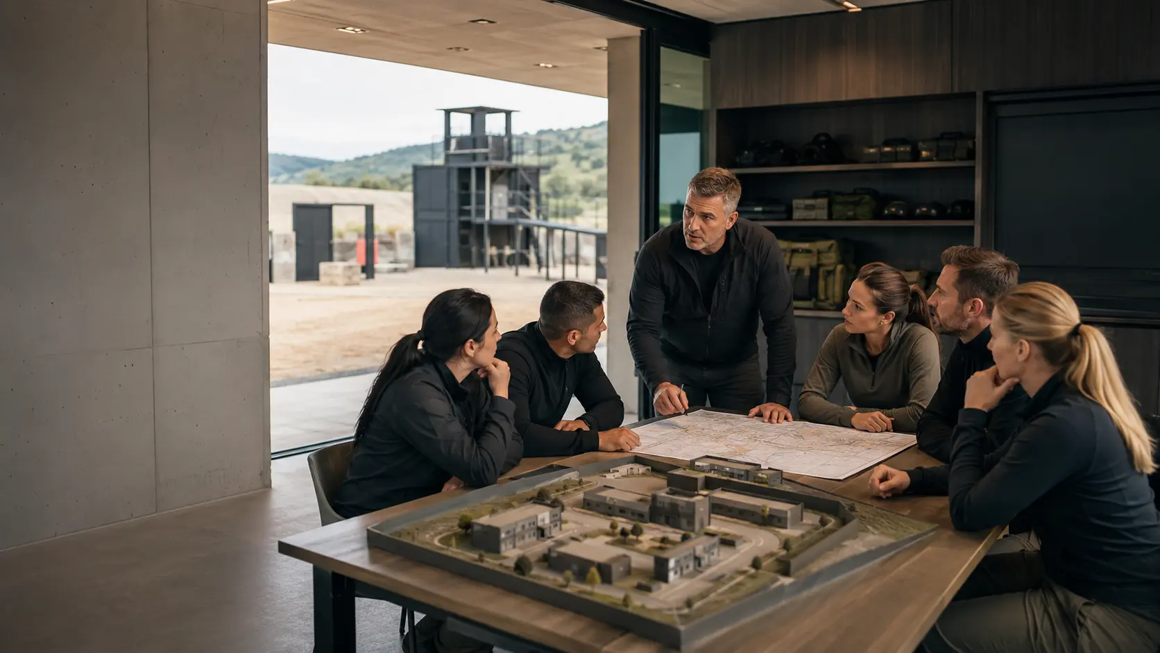 Scenario-based planning session at a professional training facility